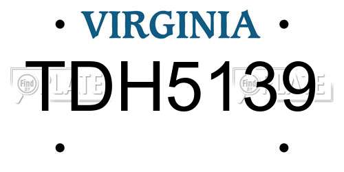 TDH5139 Virginia License Plate