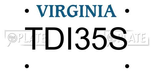 TDI35S Virginia License Plate