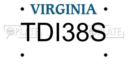 TDI38S Virginia License Plate