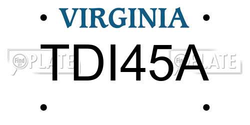 TDI45A Virginia License Plate