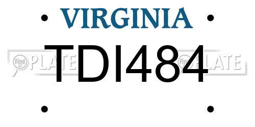 TDI484 Virginia License Plate
