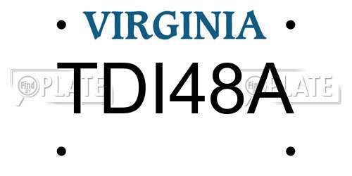 TDI48A Virginia License Plate