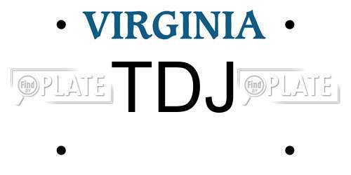 TDJ Virginia License Plate