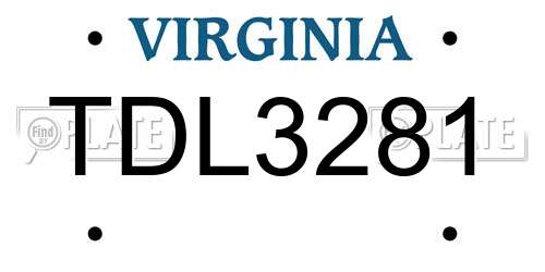 TDL3281 Virginia License Plate