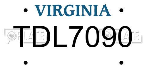 TDL7090 Virginia License Plate