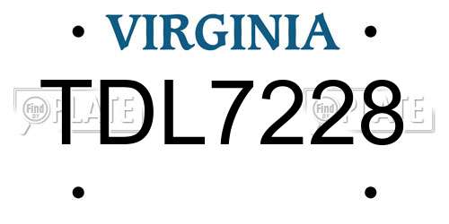 TDL7228 Virginia License Plate