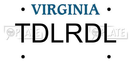 TDLRDL Virginia License Plate