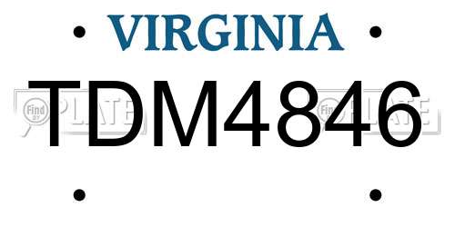 TDM4846 Virginia License Plate