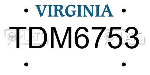 TDM6753 Virginia License Plate