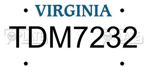 TDM7232 Virginia License Plate