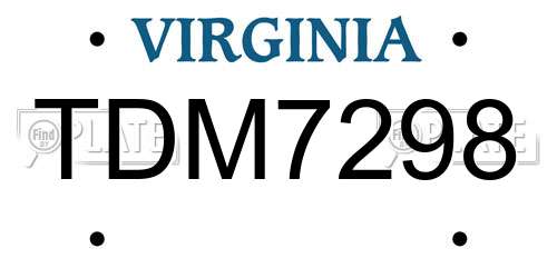 TDM7298 Virginia License Plate