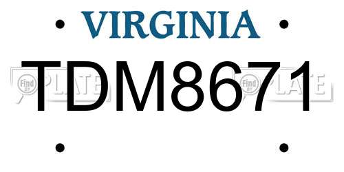 TDM8671 Virginia License Plate