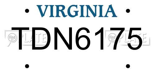 TDN6175 Virginia License Plate