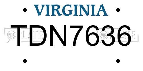TDN7636 Virginia License Plate