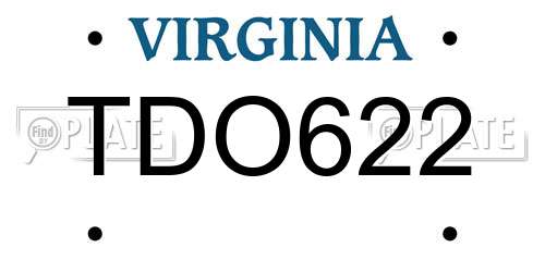 TDO622 Virginia License Plate