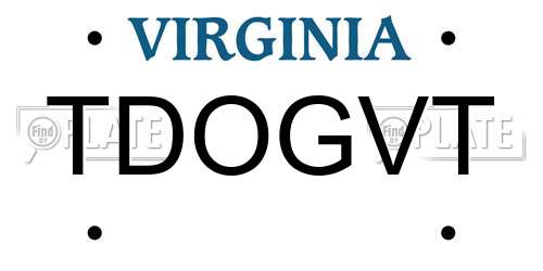 TDOGVT Virginia License Plate