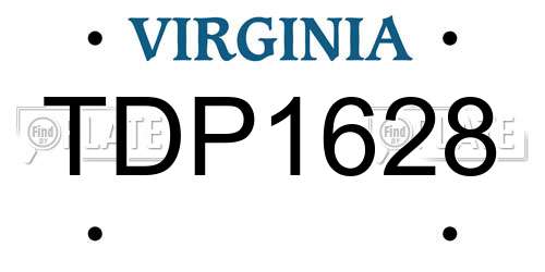 TDP1628 Virginia License Plate