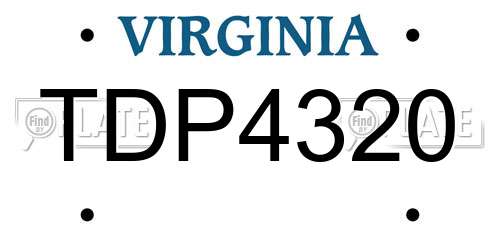 TDP4320 Virginia License Plate