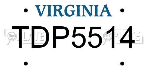 TDP5514 Virginia License Plate
