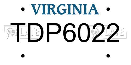 TDP6022 Virginia License Plate