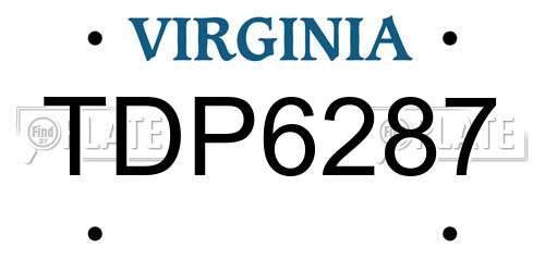 TDP6287 Virginia License Plate