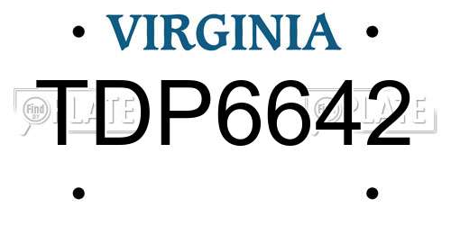 TDP6642 Virginia License Plate