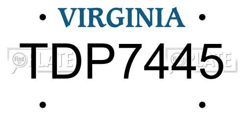 TDP7445 Virginia License Plate