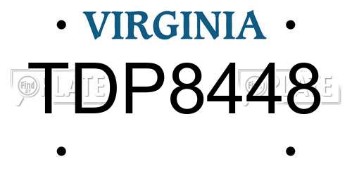 TDP8448 Virginia License Plate