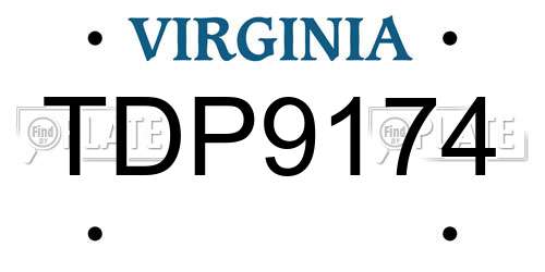 TDP9174 Virginia License Plate