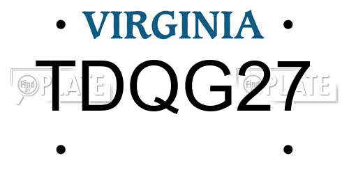 TDQG27 Virginia License Plate