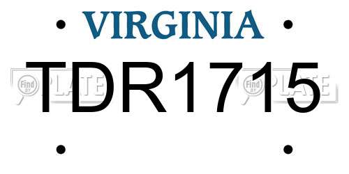 TDR1715 Virginia License Plate