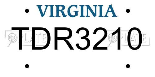 TDR3210 Virginia License Plate