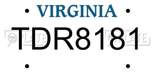 TDR8181 Virginia License Plate