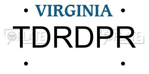 TDRDPR Virginia License Plate