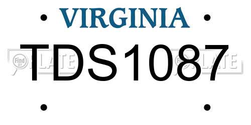 TDS1087 Virginia License Plate