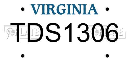 TDS1306 Virginia License Plate