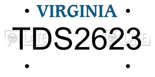 TDS2623 Virginia License Plate