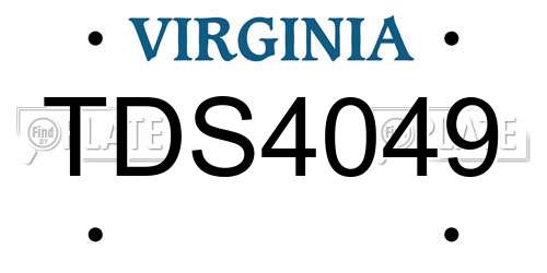 TDS4049 Virginia License Plate