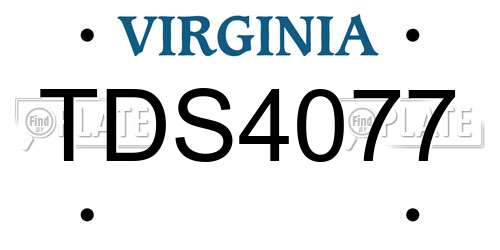 TDS4077 Virginia License Plate