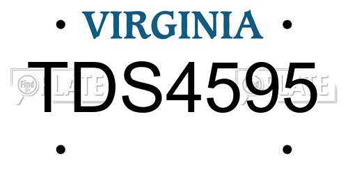 TDS4595 Virginia License Plate