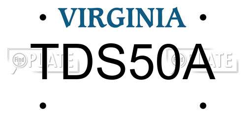 TDS50A Virginia License Plate