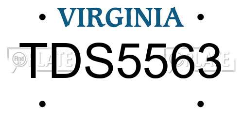 TDS5563 Virginia License Plate