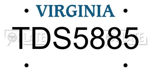TDS5885 Virginia License Plate