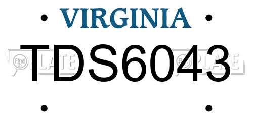 TDS6043 Virginia License Plate