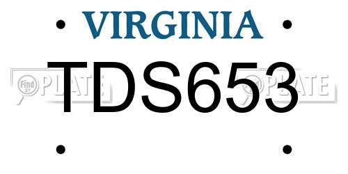 TDS653 Virginia License Plate