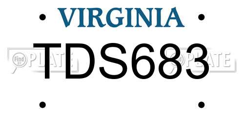 TDS683 Virginia License Plate