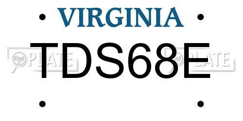 TDS68E Virginia License Plate