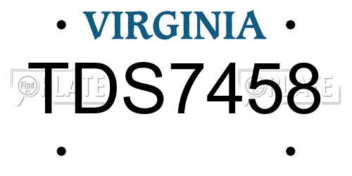 TDS7458 Virginia License Plate