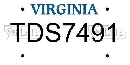 TDS7491 Virginia License Plate