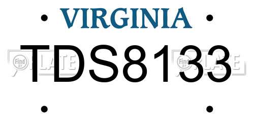 TDS8133 Virginia License Plate